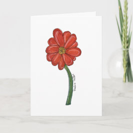 Red Flower Blank Kort
