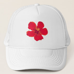 Red Flower Embroized Bucket Hat Keps