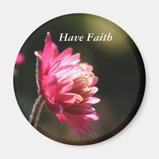 Red Flower Faith inspirational Magnet (Framsidan)