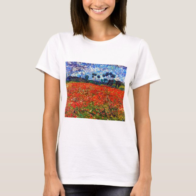 Red Flower Fält, Van Gogh T Shirt (Framsida)