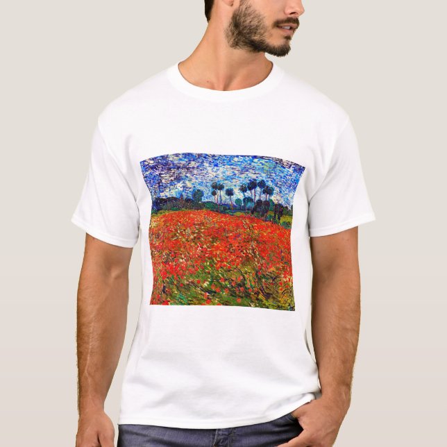 Red Flower Fält, Van Gogh T Shirt (Framsida)