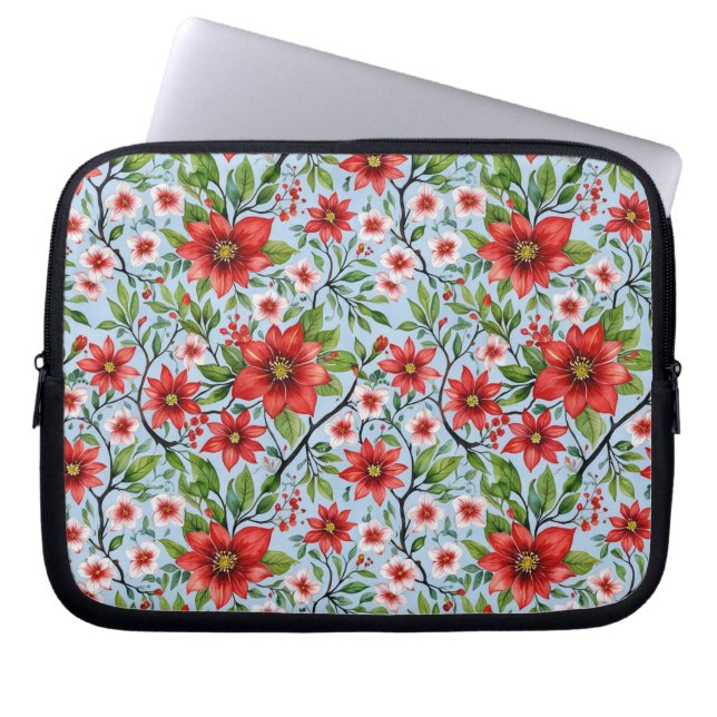 Red Flower Himmel Garden Laptop Fodral (Framsidan)