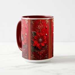 Red Flower Holiday Mug Mugg