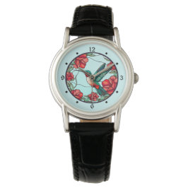 Red Flower Hummingbird Armbandsur