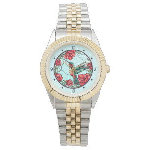 Red Flower Hummingbird Armbandsur