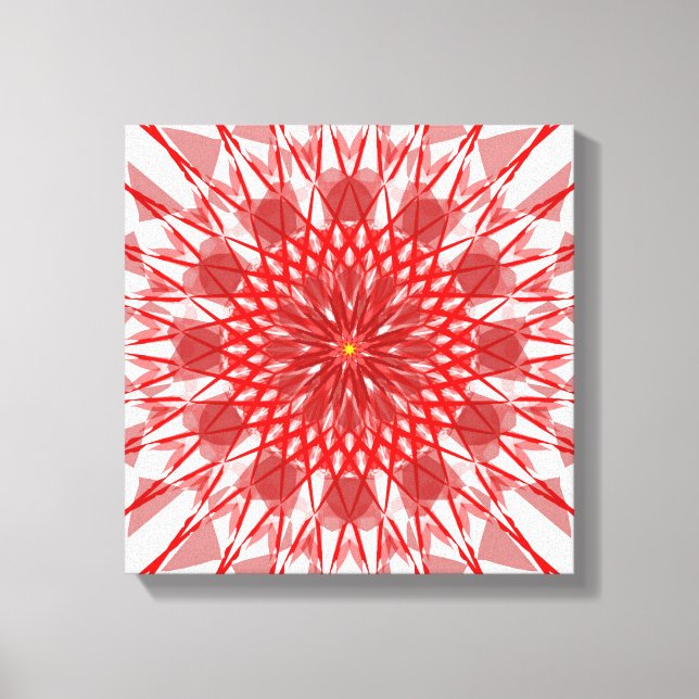 Red Flower mandala Canvas Art (Framsida)