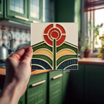 Red Flower Mid Century Symmetry Arts and Crafts Kakelplatta<br><div class="desc">Denna utsökta moderna keramiska tegel i mitten av århundradet är en kärleksfull hyllning till den tidsinställda konst- och hantverksrörelsen. Expertutformat i vår workshop i Barcelona har den symmetriska former för abstrakt och imiterar den fängslande alluven från moderna ansiktsbrickor i mitten av århundradet. Den symmetriska utformningen är ett uttryck för en...</div>