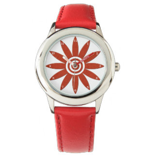 Red Flower Petals Fresh Blommigt Blommar Armbandsur