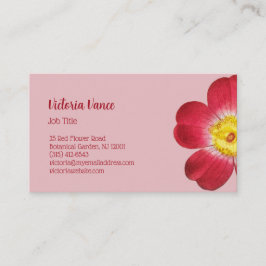 Red Flower Pink Background Visitkort