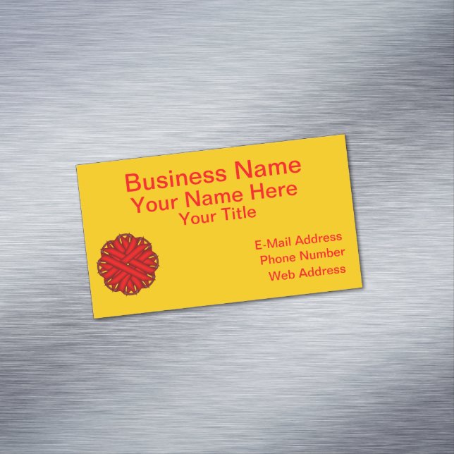 Red Flower Ribbon av Kenneth Yoncich Visitkortmagnet (In Situ)