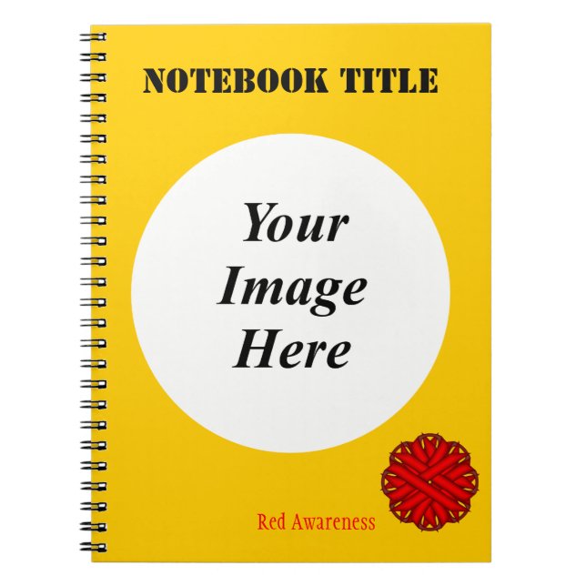 Red Flower Ribbon Template av Kenneth Yoncich Anteckningsbok Med Spiral (Framsidan)