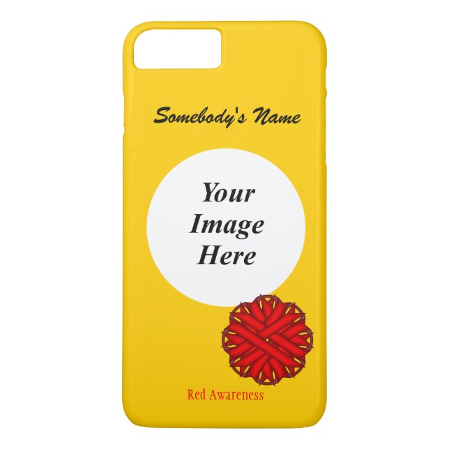 Red Flower Ribbon Template av Kenneth Yoncich Case-Mate iPhone Skal (Baksida)