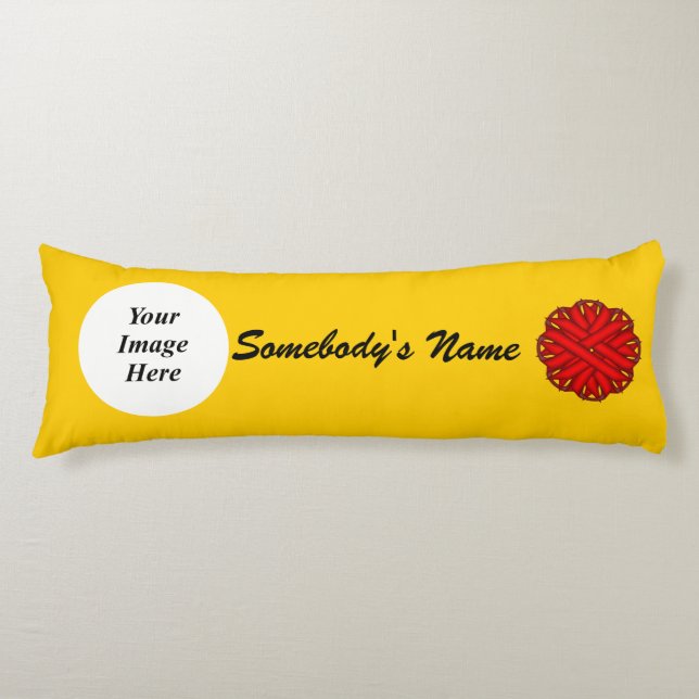 Red Flower Ribbon Template av Kenneth Yoncich Kroppskudde (Framsidan)