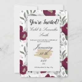 Red Flower Wedding Invitation Inbjudningar