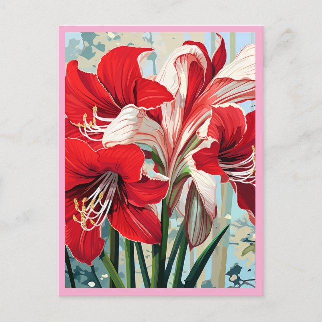 RED FLOWERS #1 VYKORT (Framsida)