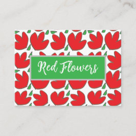 Red Flowers Blommigt Visitkort