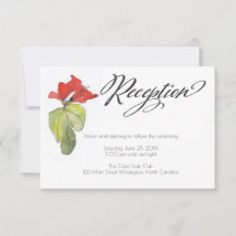 Red Flowers Calligraphy Script Wedding Reception