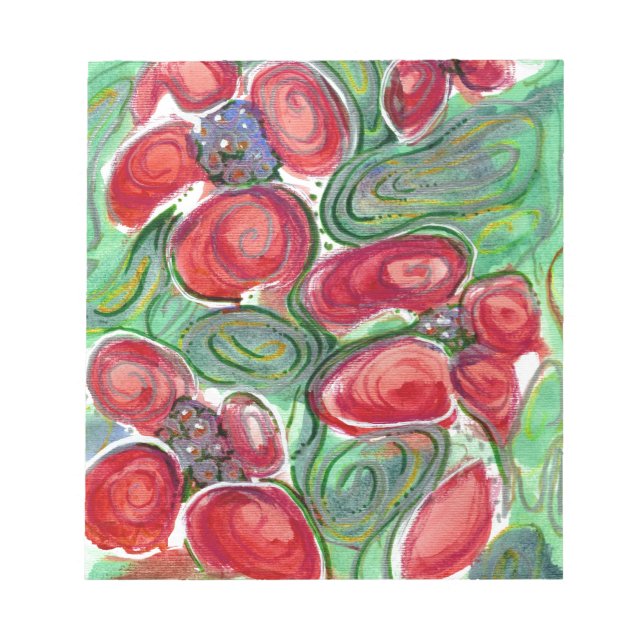 Red Flowers Fantasy Anteckningsblock (Framsida)