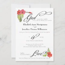 Red Flowers God är Kärlek Calligraphy Religiösa