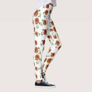 Red Flowers Leggings