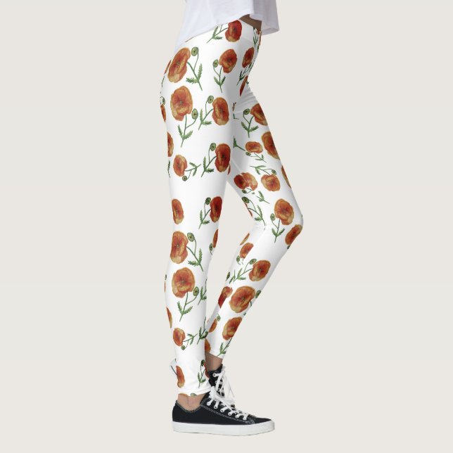 Red Flowers Leggings (Höger)