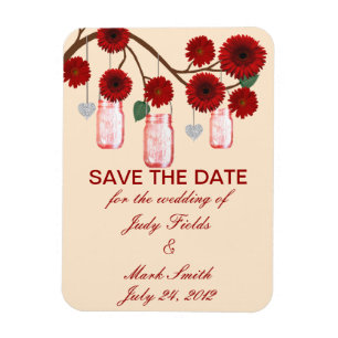Red Flowers Mason Burk Spara datum magneter
