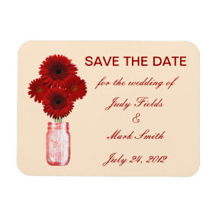 Red Flowers Mason Burk Spara datum magneter