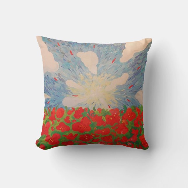 Red Flowers MoJo Pillow Kudde (Framsida)