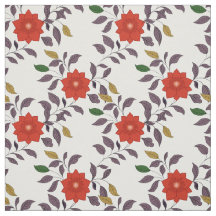 Red Flowers Mönster | Chinoiserie Stil