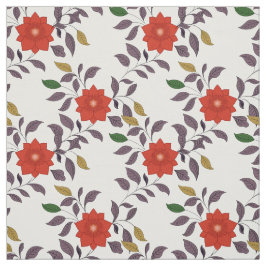 Red Flowers Mönster | Chinoiserie Stil Tyg