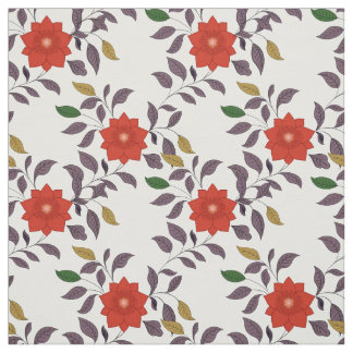 Red Flowers Mönster | Chinoiserie Stil Tyg