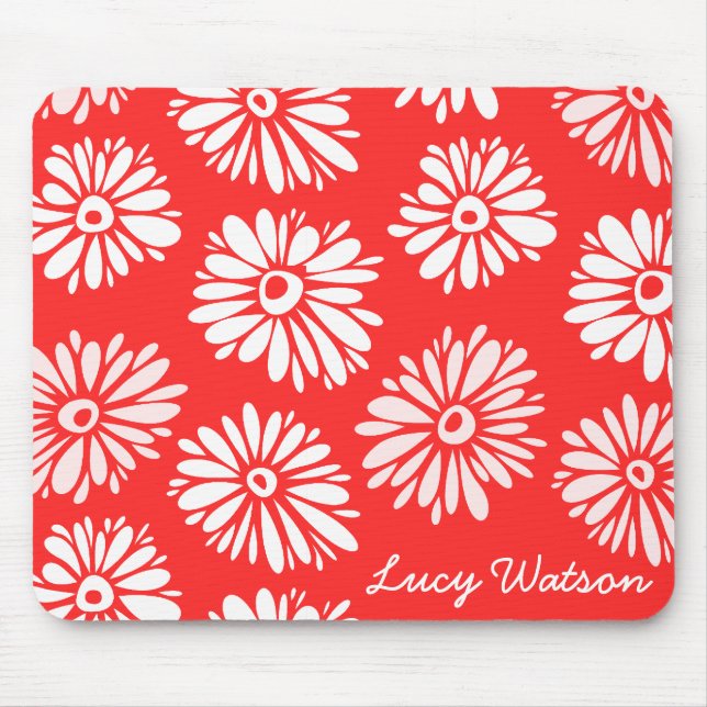 Red Flowers Mousepad Musmatta (Framsidan)