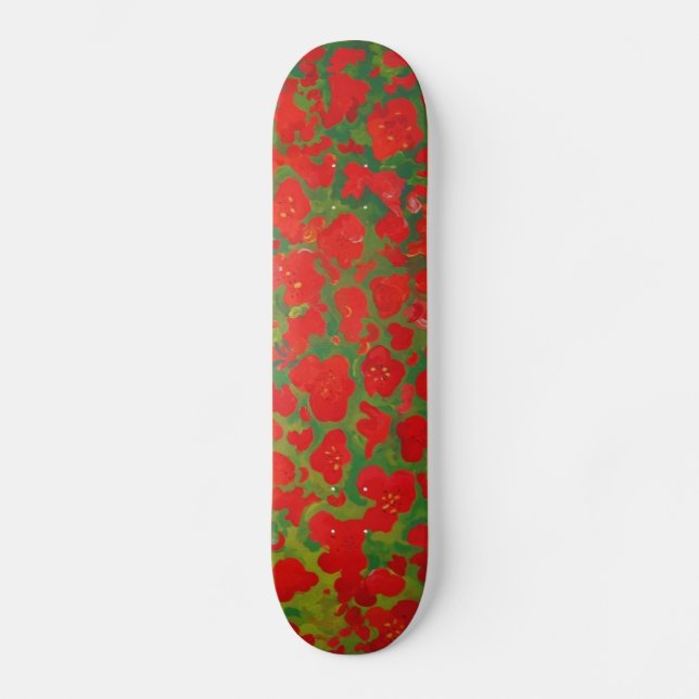 Red Flowers Skateboard Bräda 21,5 Cm (Framsida)