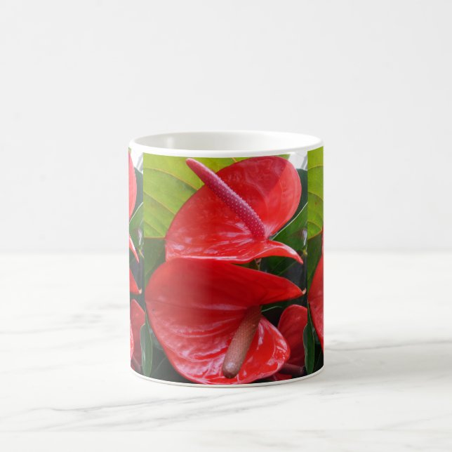 Red Flowers White Coffee Mugg (Center)