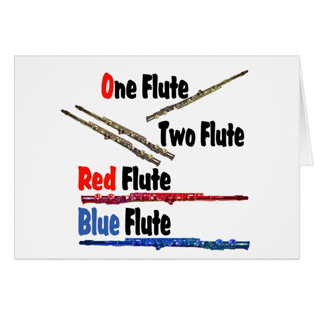 Red Flute Blue Flute Hälsningskort (Framsidan Horizontal)