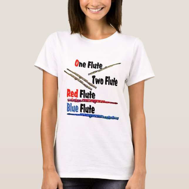 Red Flute Blue Flute T-shirt (Framsida)