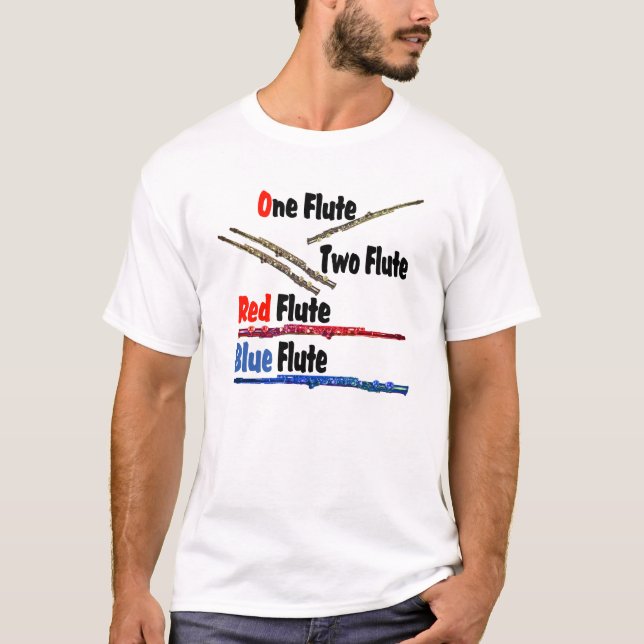 Red Flute Blue Flute T Shirt (Framsida)