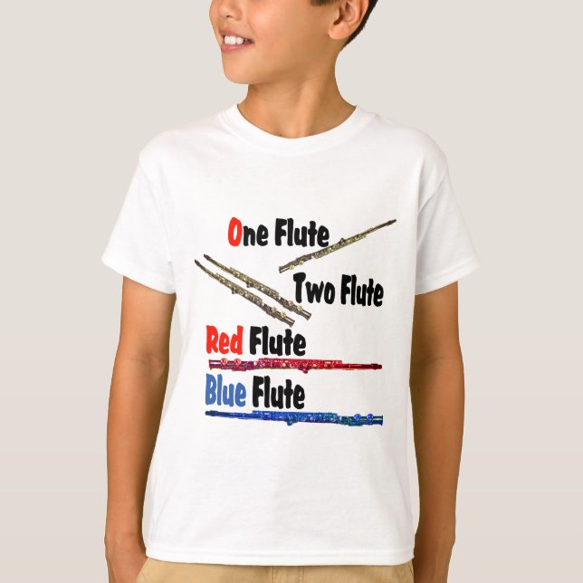 Red Flute Blue Flute T-shirt (Framsida)