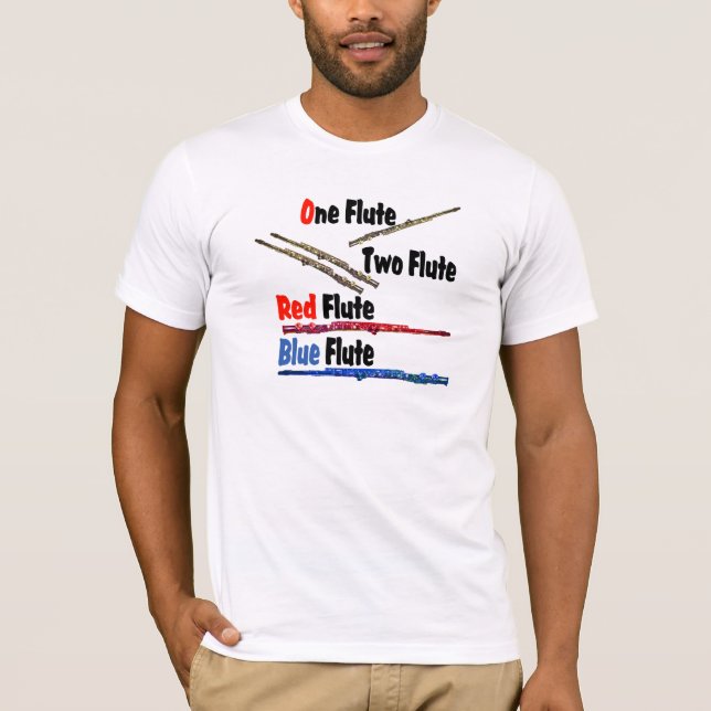 Red Flute Blue Flute Tee Shirt (Framsida)