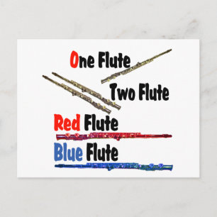 Red Flute Blue Flute Vykort