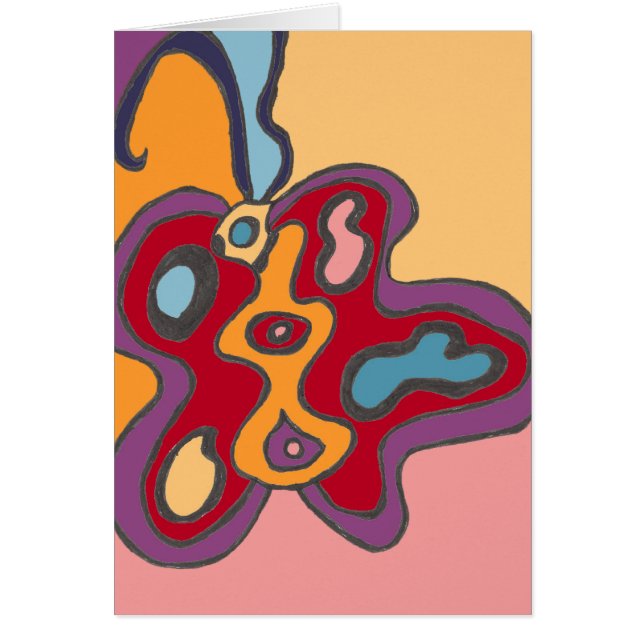 Red Flutterfly Hälsningskort (Framsidan)