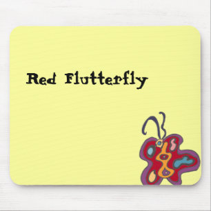 Red Flutterfly Mousepad Musmatta
