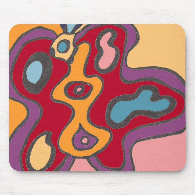 Red Flutterfly Mousepad Musmatta (Framsidan)