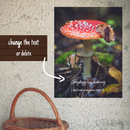 Red Fly Agaric Mushroom in Forest Poster