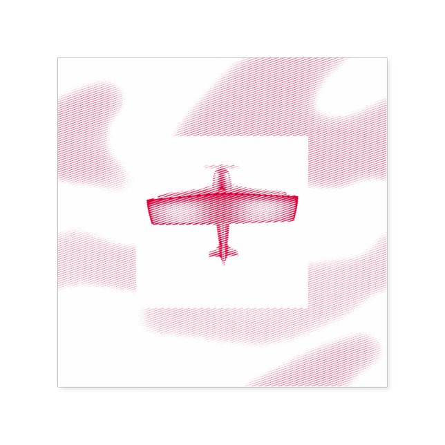Red Flygplan Aviation Himmel Self Inking Rubber Fr Självfärgande Stämpel (Design)