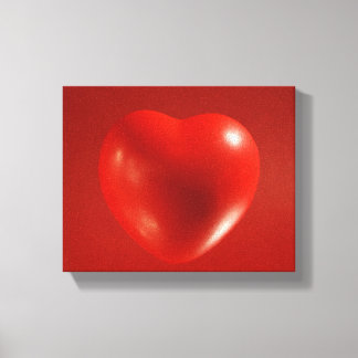 Red Flytande Heart Wrapped Canvas
