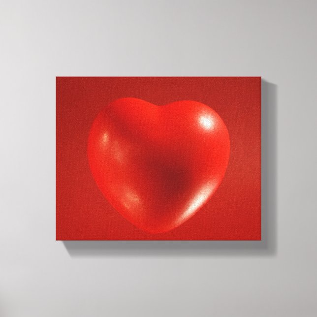 Red Flytande Heart Wrapped Canvas (Framsida)