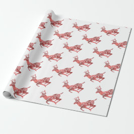 Red Foil Reindeer Presentpapper
