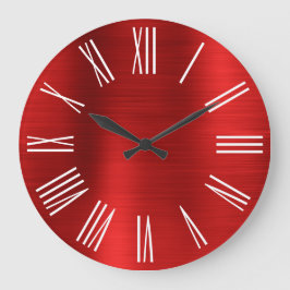 Red Foil White Roman Numerals Stor Klocka
