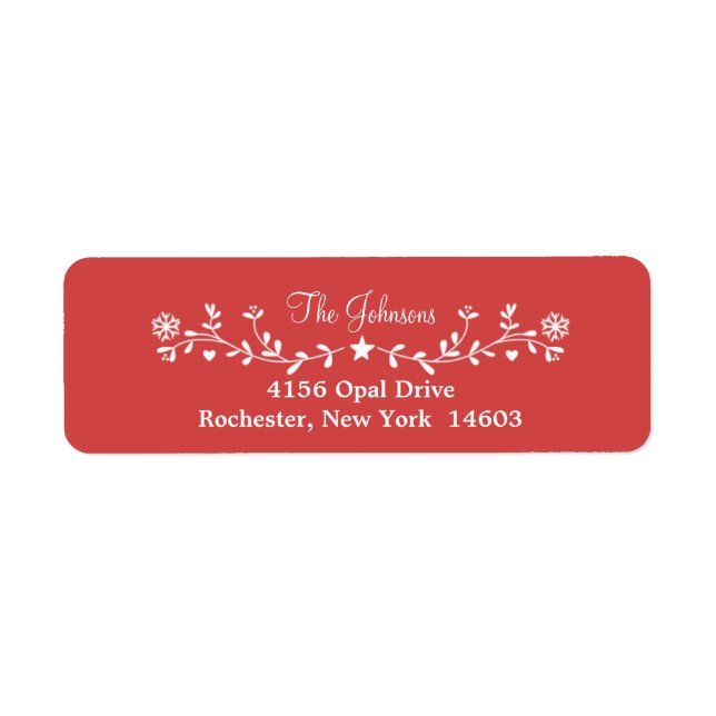 Red Foljul Cheer Returadress Etikett (Framsidan)